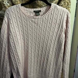 Eddie Bauer Light Pink Cable Knit Sweater - Size Large